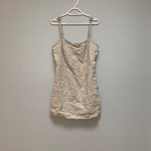 Vintage RW&CO. Beige 100% Linen Mini Bodycon Dress